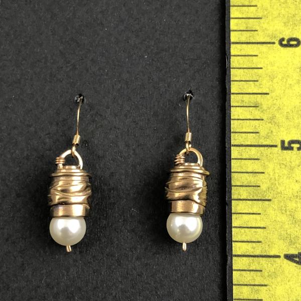 Pearl and Bronze Drop Earrings picture