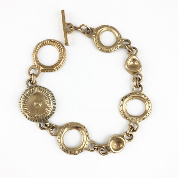 Bronze disc and ring bracelet
