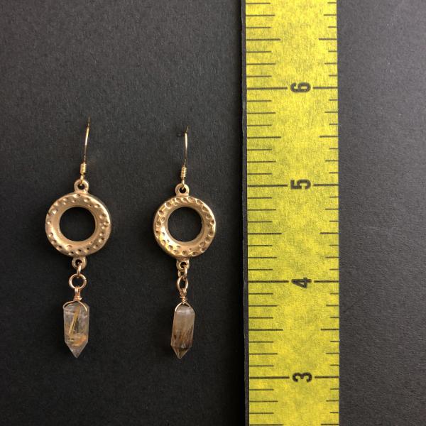 Rutilated Quartz crystal drop earrings picture