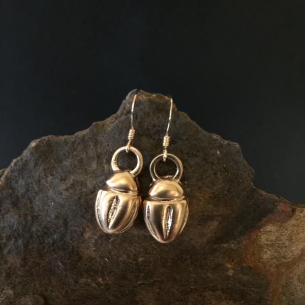 Bronze Scarab Earrings