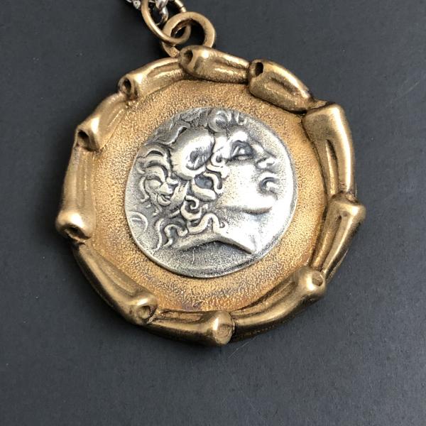 Bronze and Fine Silver Coin Necklace