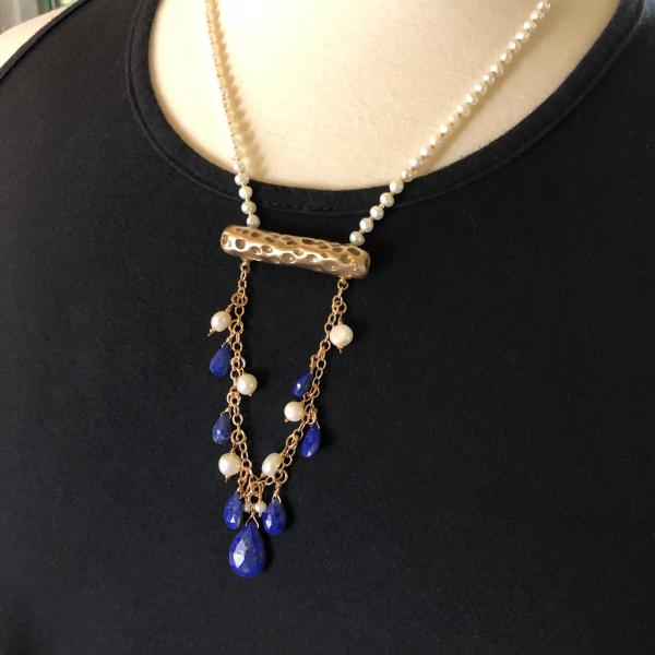 Branch with Lapis and Pearls Necklace picture