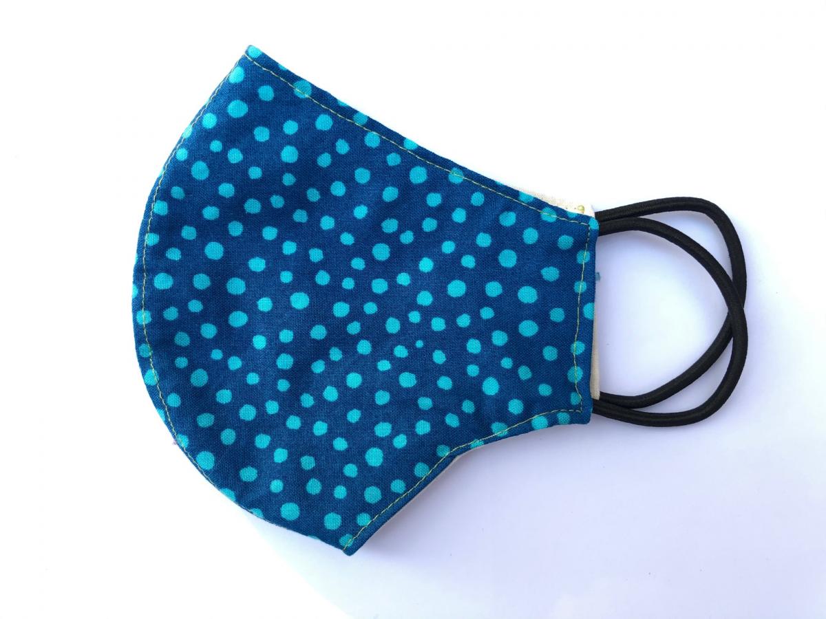 Blue Polka Dots - Child Mask picture