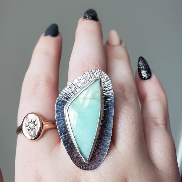 Green Opal Ring. Size 7