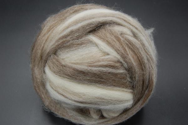 Blue-faced Leicester Top - Brown/White Swirl