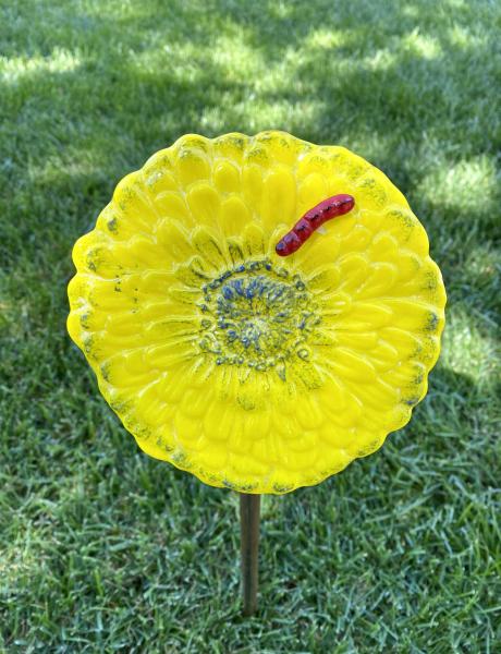 Fused Glass Zinnia Flower picture