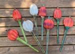 Fused Glass Pumpkin Plant Stake