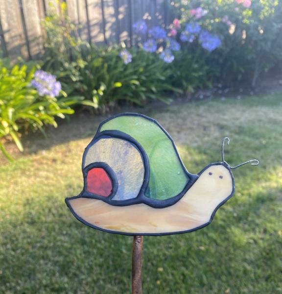 Stained Glass Snail Garden Stake picture