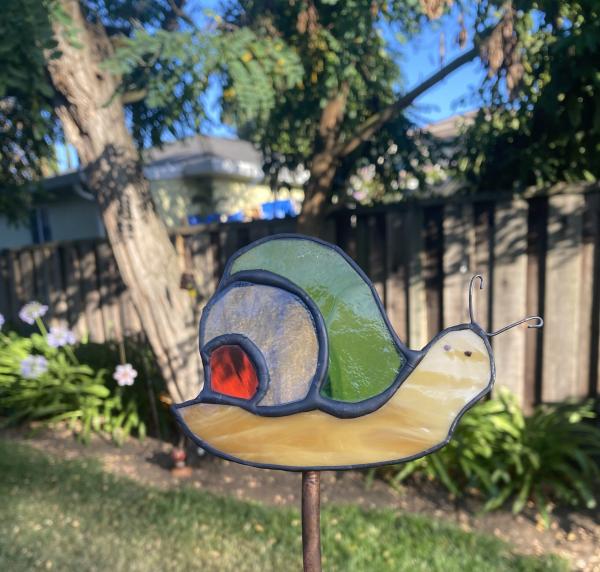 Stained Glass Snail Garden Stake picture