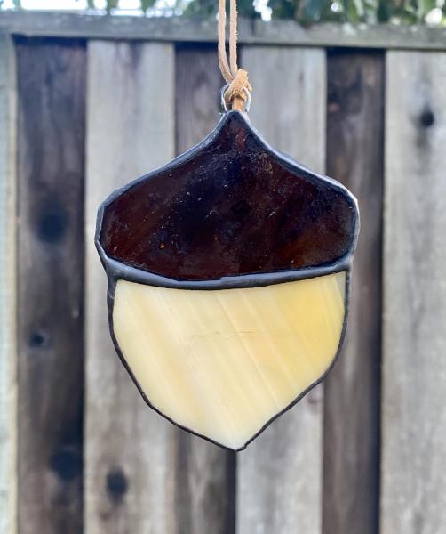 Stained Glass Acorn Suncatcher picture