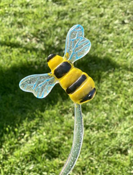 Fused Glass Bee Stake picture