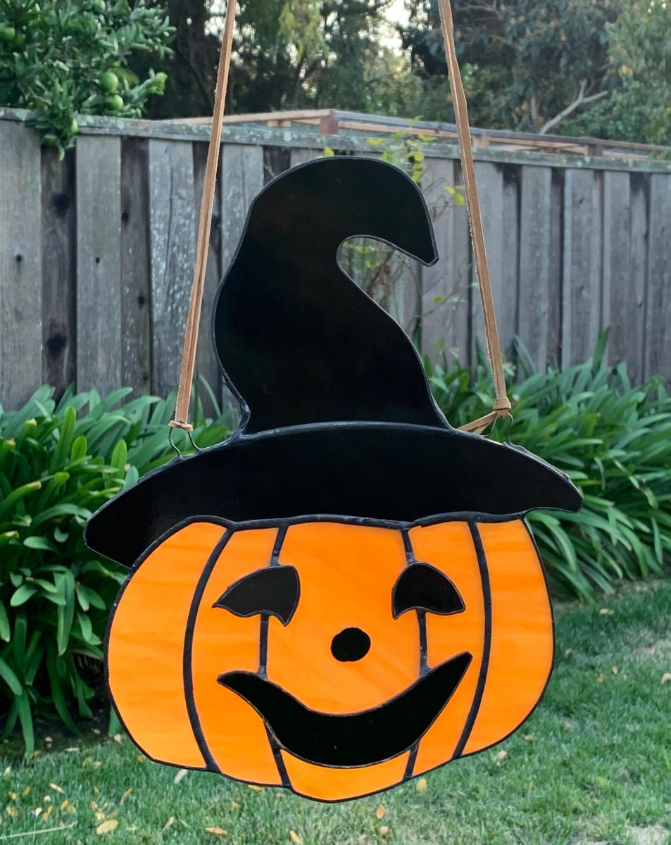Stained Glass Halloween Jack-o-Lantern