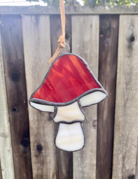 Stained Glass Mushroom Suncatcher picture