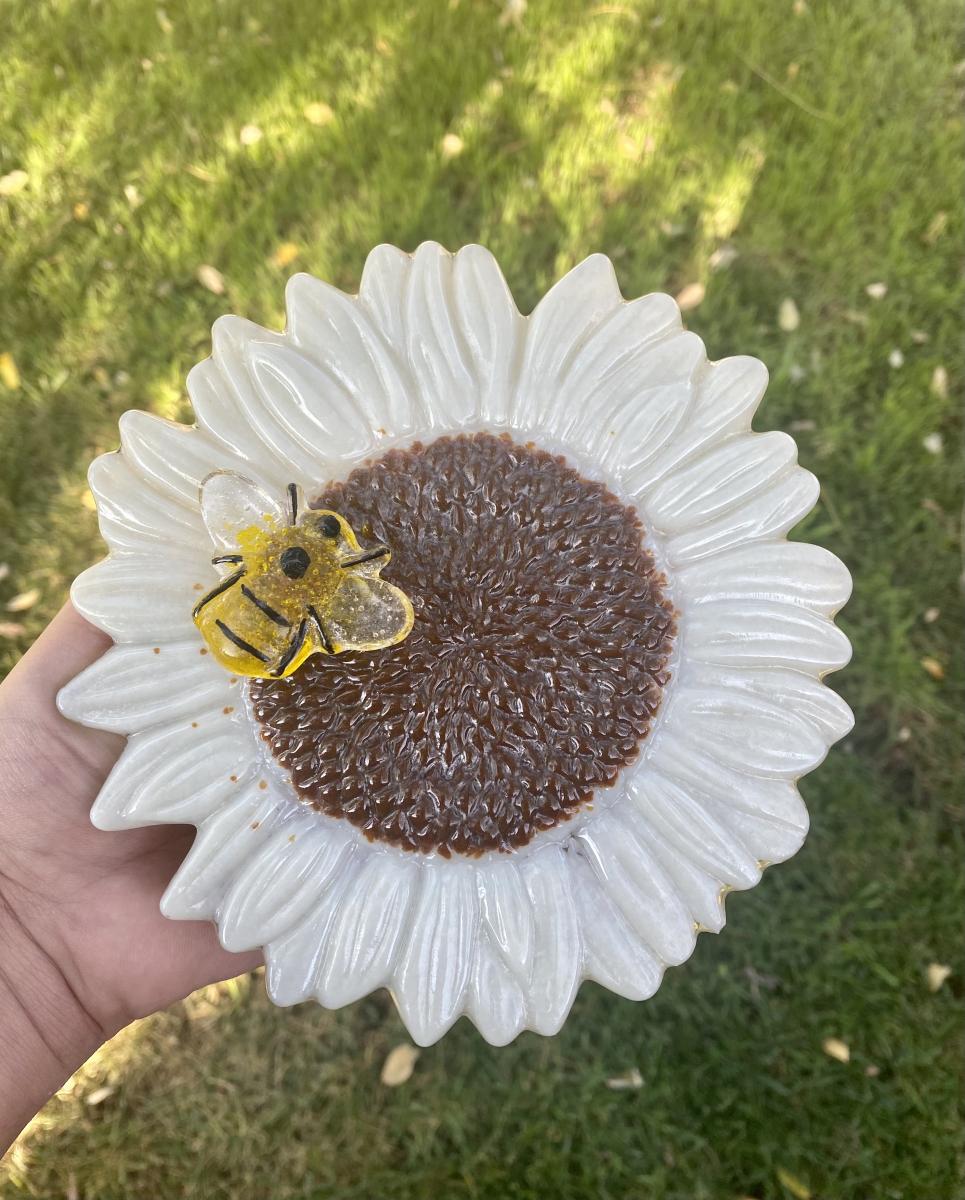 Fused Glass Sunflower picture