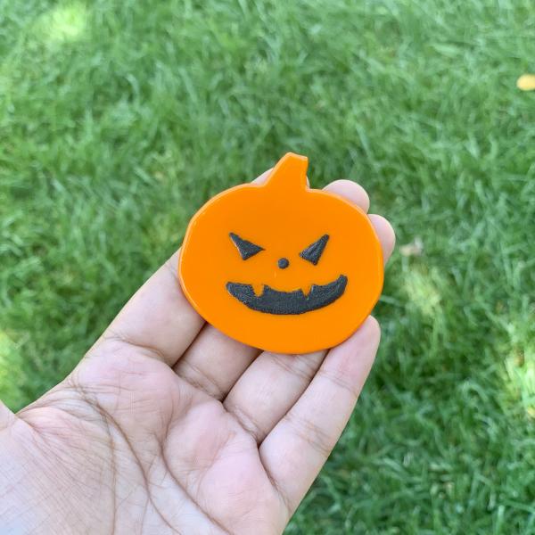 Fused Glass Jack O Lantern Magnet picture