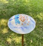 Fused Glass Mushroom Decor with dragonfly