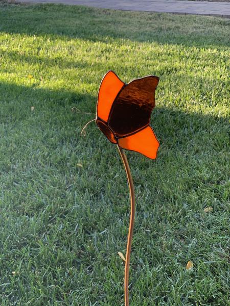 Stained Glass Butterfly Garden Stake - Profile view picture