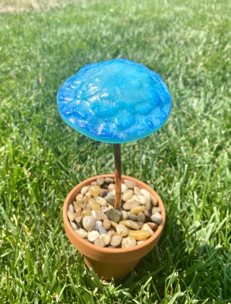 Fused Glass Mushroom Garden Stake -2 picture