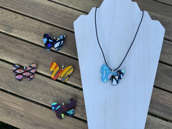 Fused Glass Butterfly Pendant - Dichroic picture