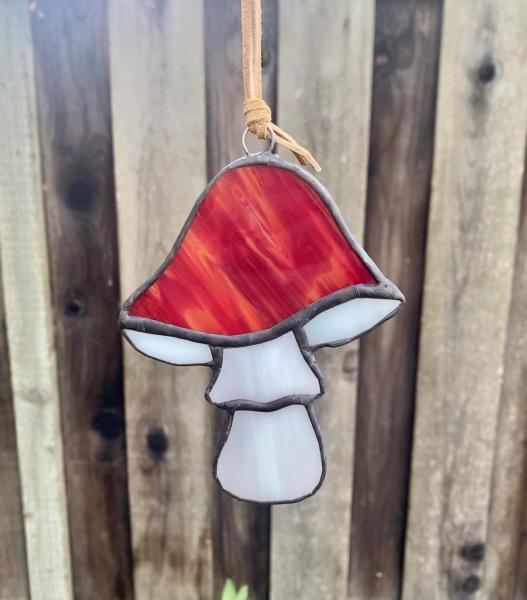 Stained Glass Mushroom Suncatcher