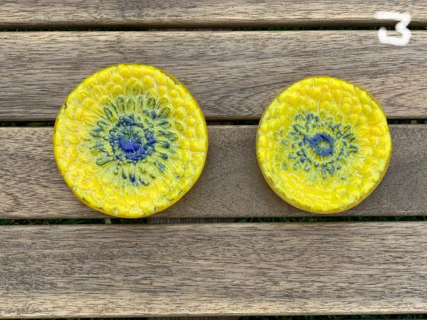 Fused Glass Zinnia Flower Bowl picture