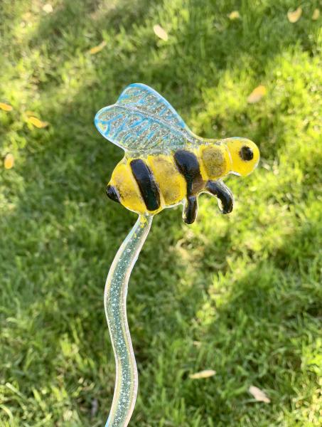 Fused Glass Bee Stake picture