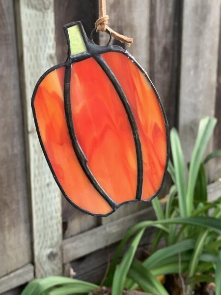 Stained Glass Tall Pumpkin Suncatcher picture