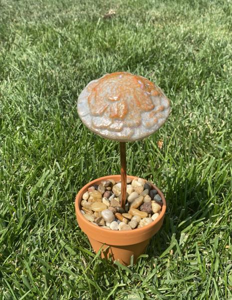 Fused Glass Mushroom Garden Stake -2 picture