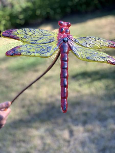 Fused Glass Dragonfly Stake - XL