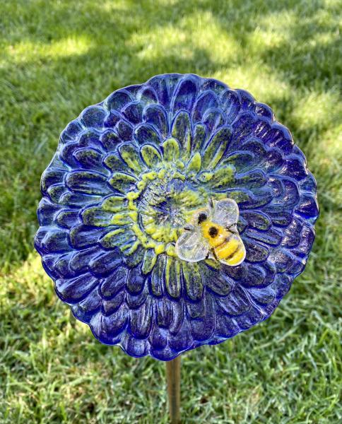 Fused Glass Zinnia Flower picture