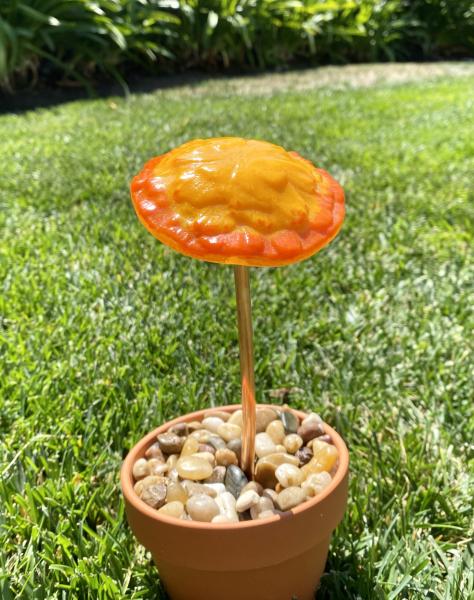 Fused Glass Mushroom Garden Stake -2