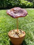 Fused Glass Mushroom Garden Stake -1