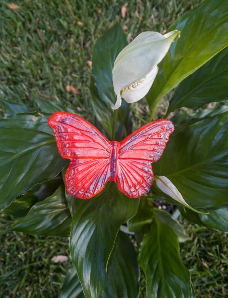 Fused Glass Butterfly Stake - Medium