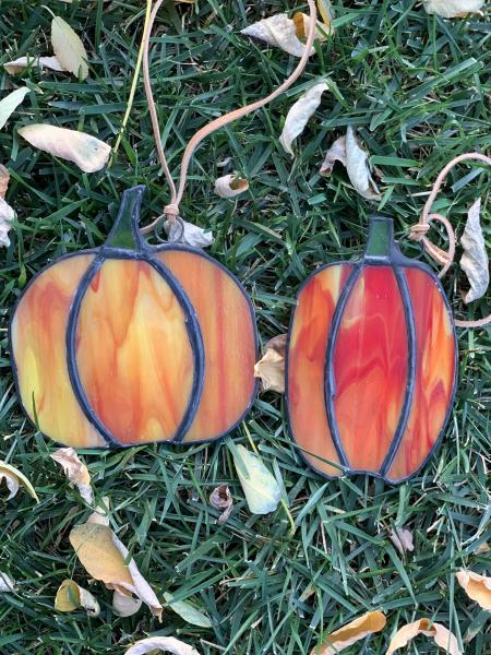 Stained Glass Tall Pumpkin Suncatcher picture