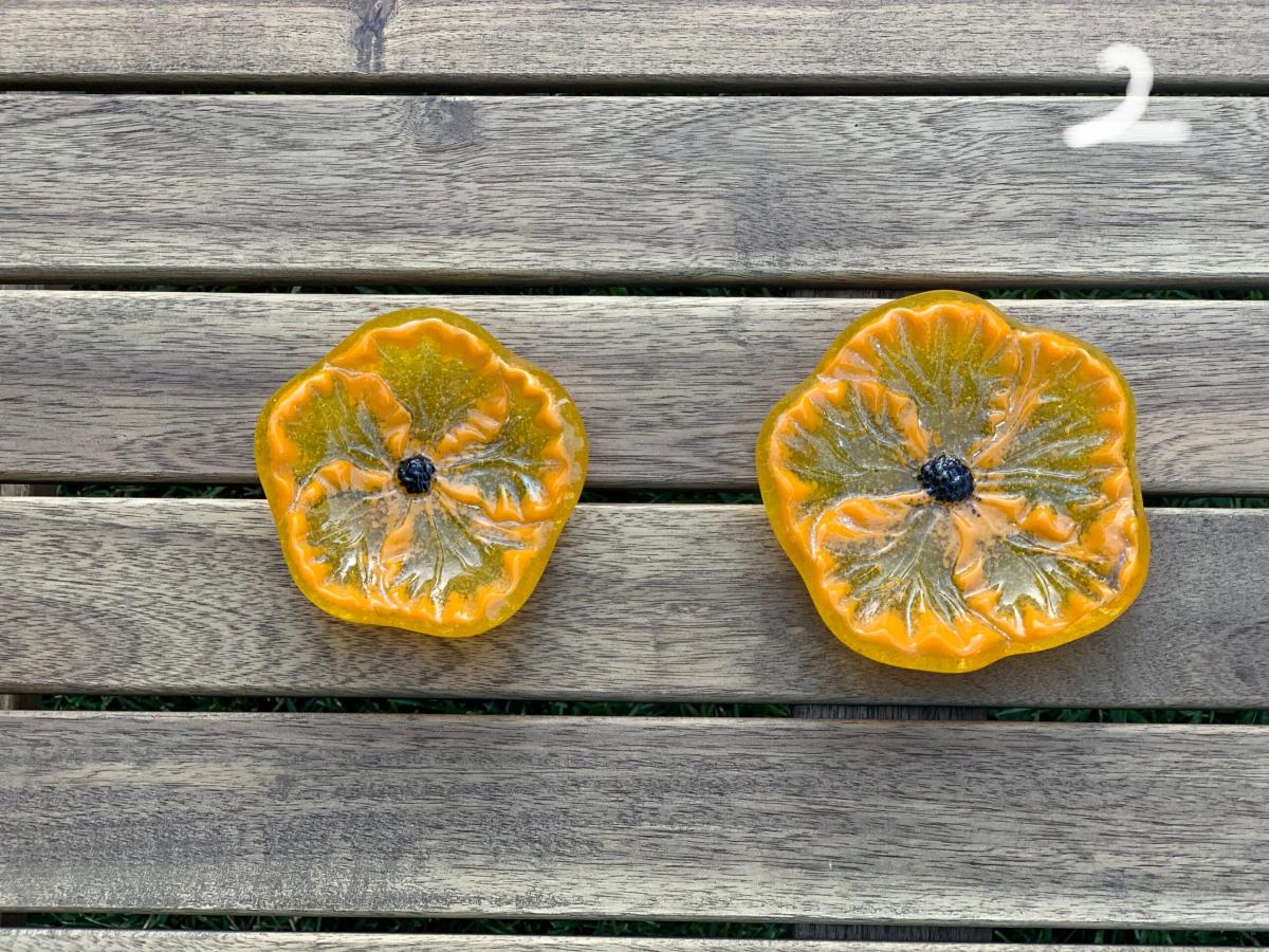 Fused Glass Hibiscus Flower Bowl picture
