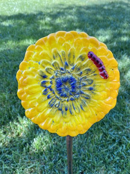 Fused Glass Zinnia Flower picture
