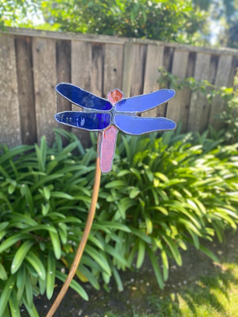 Stained Glass Dragonfly Garden Stake picture