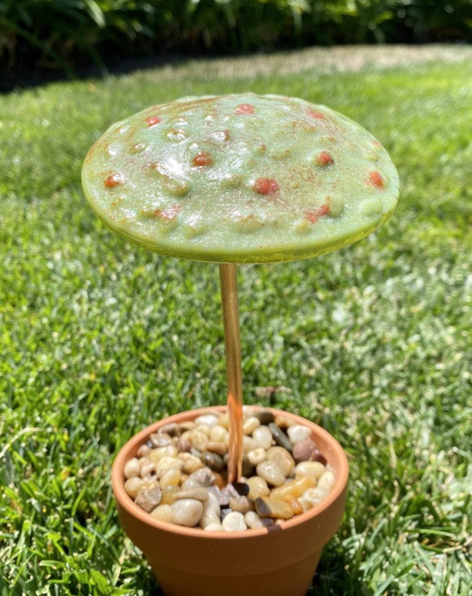 Fused Glass Mushroom Garden Stake -1 picture