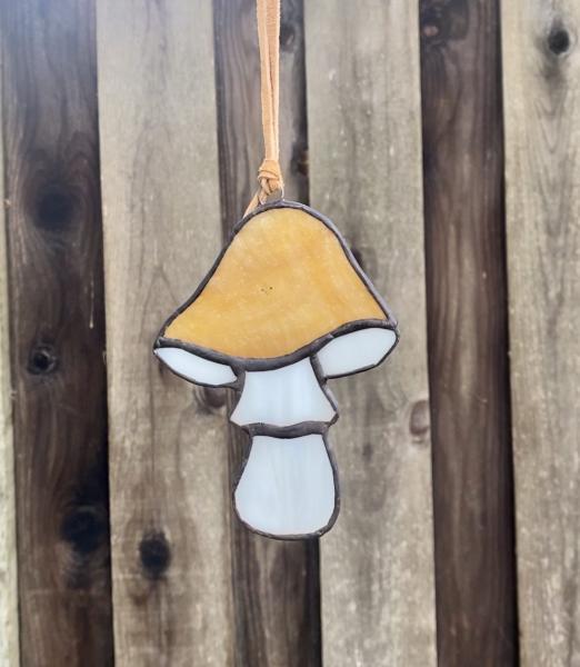Stained Glass Mushroom Suncatcher picture