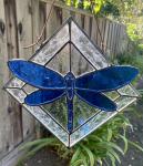 Stained Glass Dragonfly Panel