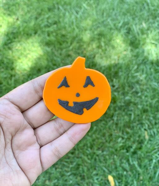 Fused Glass Jack O Lantern Magnet picture