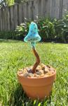 Fused Glass Mushroom Plant Stake - 2