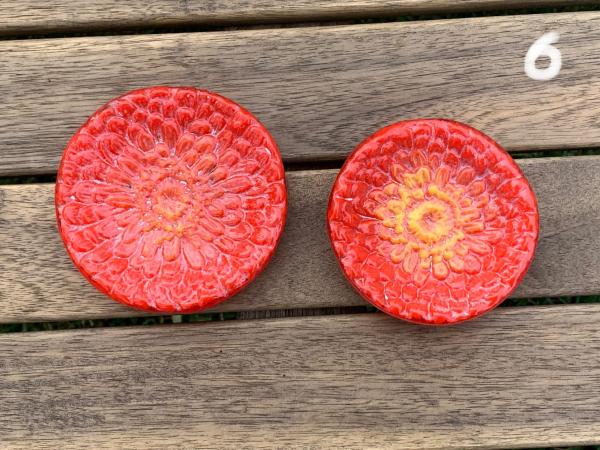 Fused Glass Zinnia Flower Bowl picture