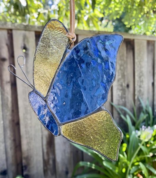 Stained Glass Butterfly Suncatcher - Profile view picture