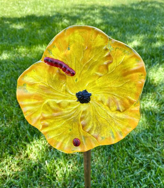 Fused Glass Hibiscus Flower