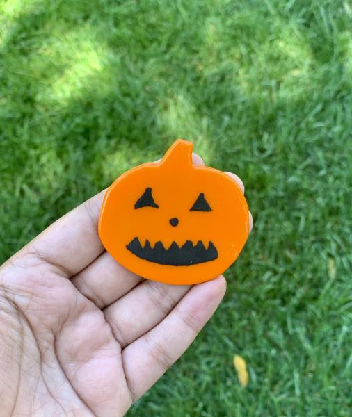 Fused Glass Jack O Lantern Magnet picture