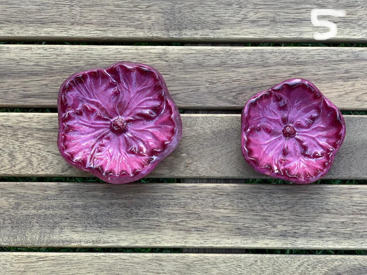 Fused Glass Hibiscus Flower Bowl picture