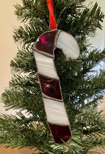 Stained Glass Candycane Suncatcher/Ornament