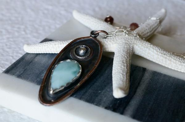 Larimar Sterling Silver and Copper Pendant picture