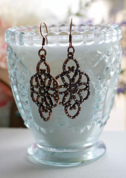 Antique Copper Sparkling Earrings